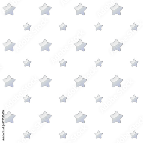 Silver Shiny Star Seamless Pattern - Amazing vector pattern of a silver star suitable for background fabric pattern, design asset, valentine day, wrapping paper, wallpaper and illustration in general