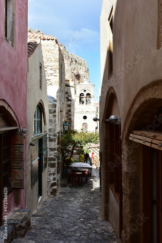 Monemvasia village in Peloponnese in Greece.