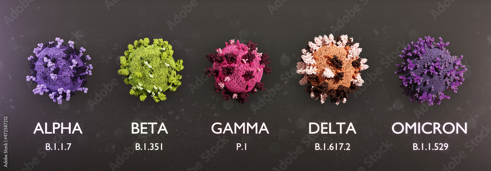 Fotografie Corona Covid-19 virus mutation concept