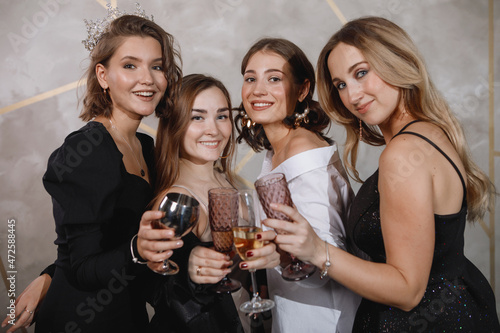 Young women celebrate Christmas