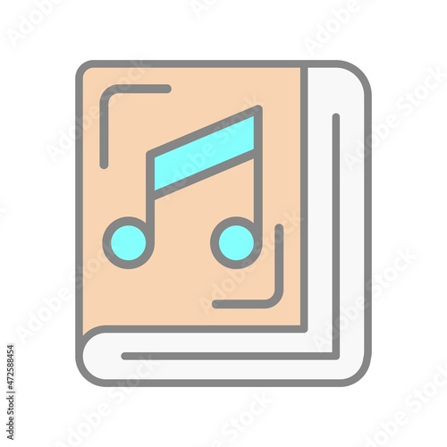 Music Book Filled light Vector Icon Design