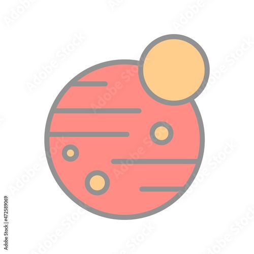 Mars Line Filled Light Vector Icon Design