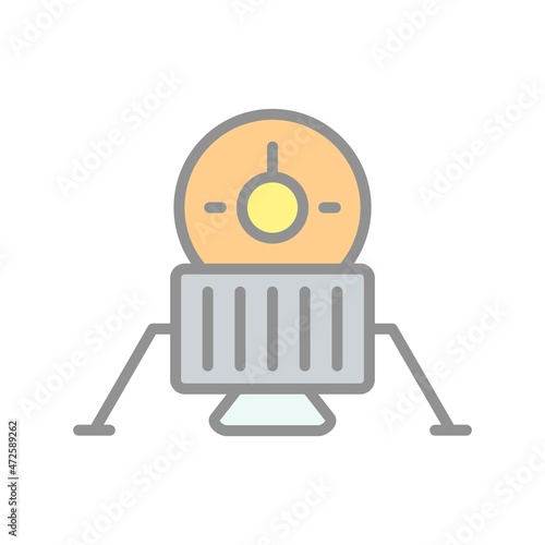 Lander Line Filled Light Vector Icon Design