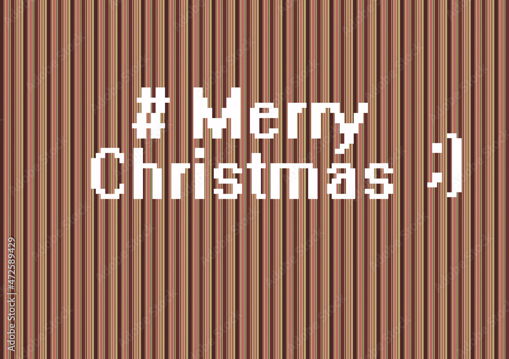 Obraz premium Merry Christmas greetings. Xmas pattern postcard