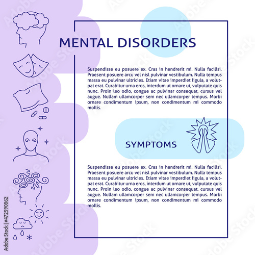 Mental disorders banner template with place for text