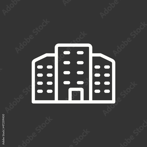 Building Line Inverted Vector Icon Design