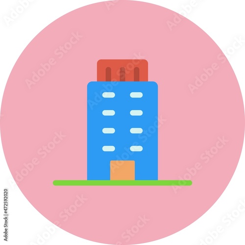 Building Line Bubble Gradient Vector Icon Design