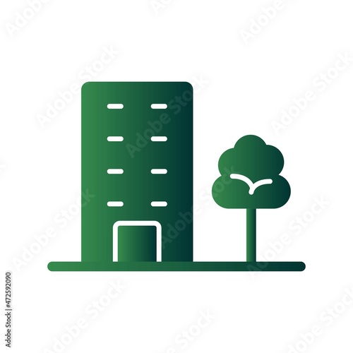 Building Glyph Gradient Vector Icon Design