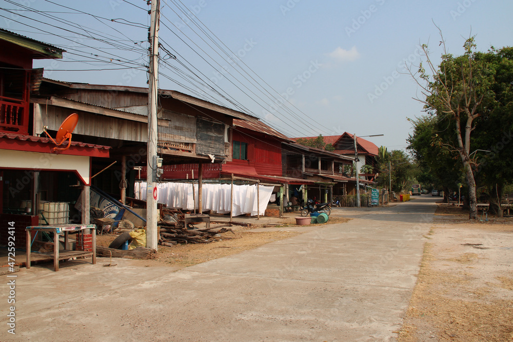house in a village at khong island in laos