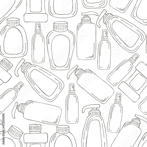 Monochrome medical seamless pattern. Coloring pages, black and white