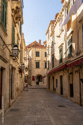 narrow alleys and streets in the historic city center of Dubrovnik © makasana photo