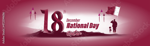 Vector illustration of happy Qatar national day