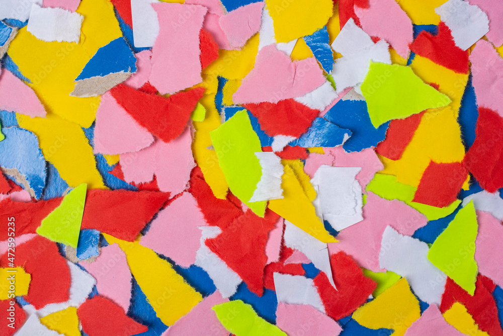 Abstract background from pieces of colored paper.