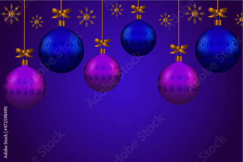 new year's card with balls