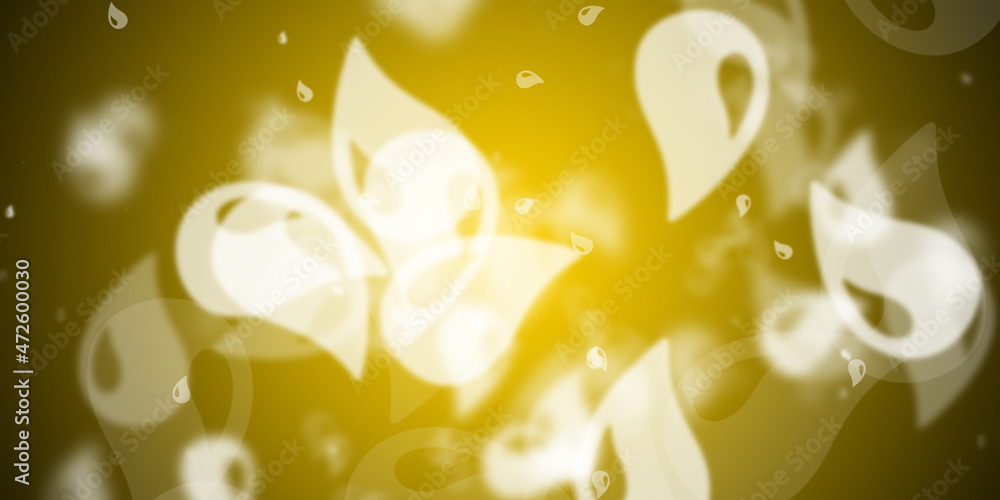 Abstract yellow background with flying water drops Abstract yellow background with flying water drops