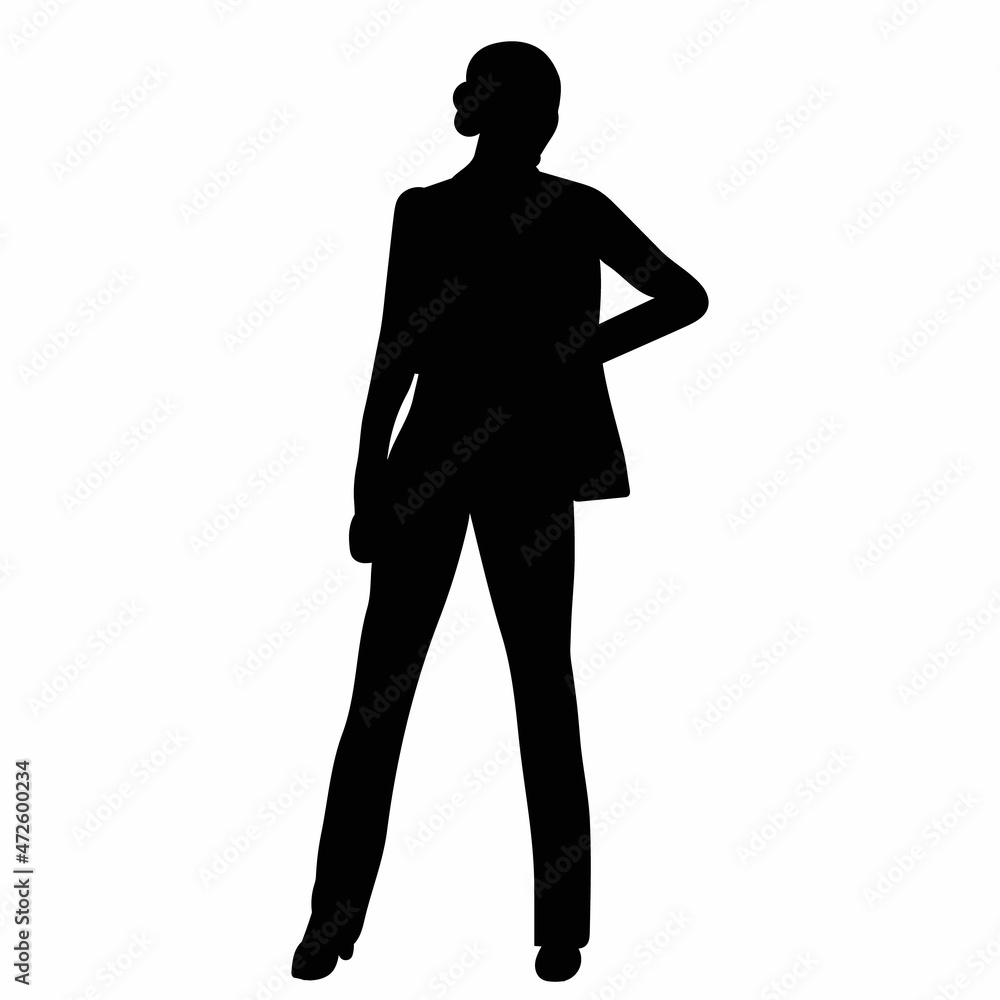 woman, girl black silhouette, isolated woman, girl black silhouette, isolated