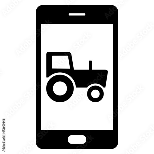 Traktor und Smartphone