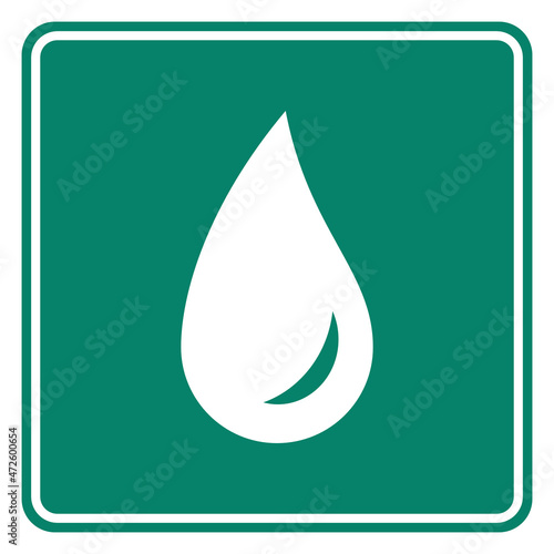 Wassertropfen und Schild