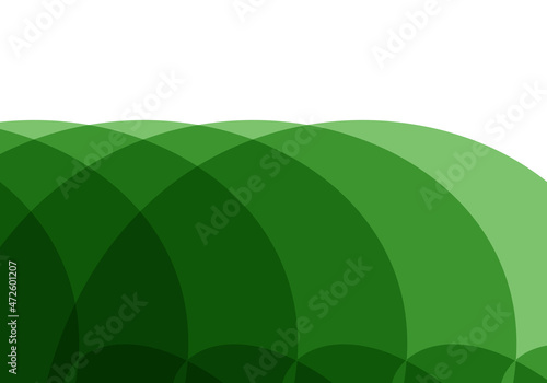 Fondo de arcos en tonos verdes sobre fondo blanco. Plantilla con arcos verdes