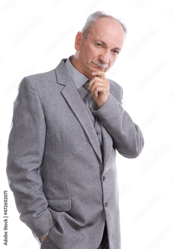 Senior man in suit posing in studio Senior man in suit posing in studio