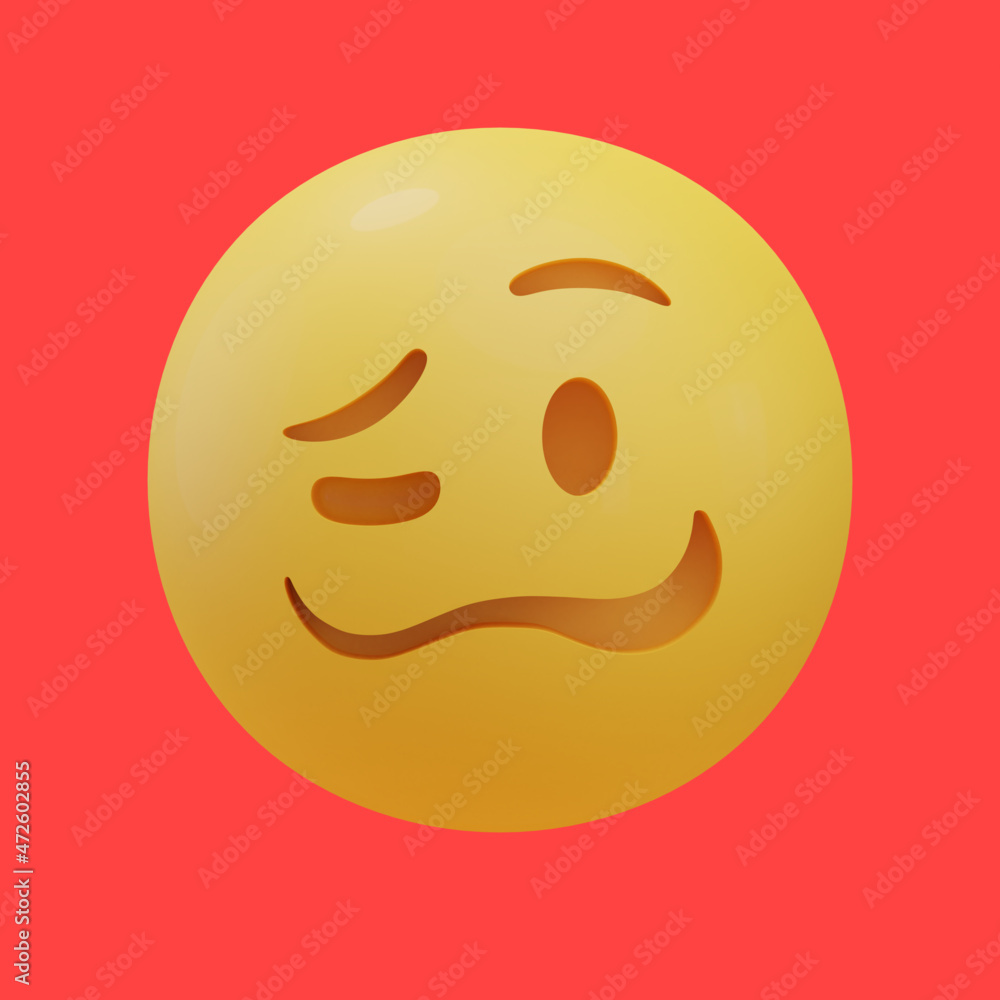 Fototapeta premium weird face emoji 3d illustration