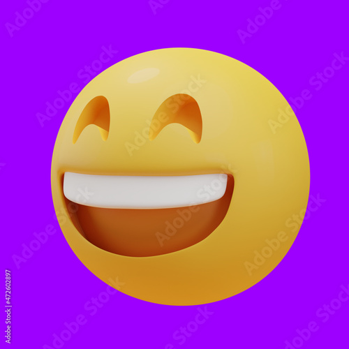 grinning face emoji 3d illustration
