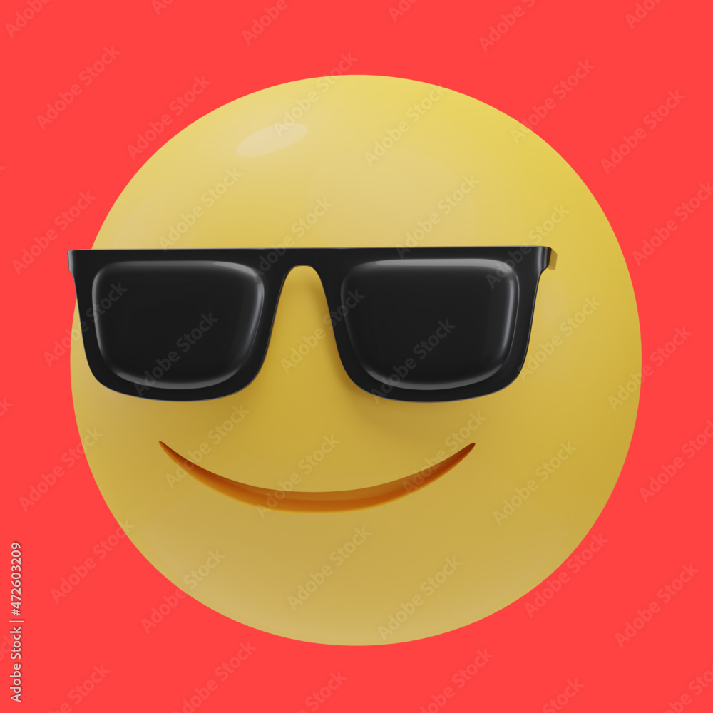 cool face emoji 3d illustration cool face emoji 3d illustration