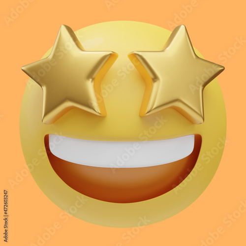 star face emoji 3d illustration