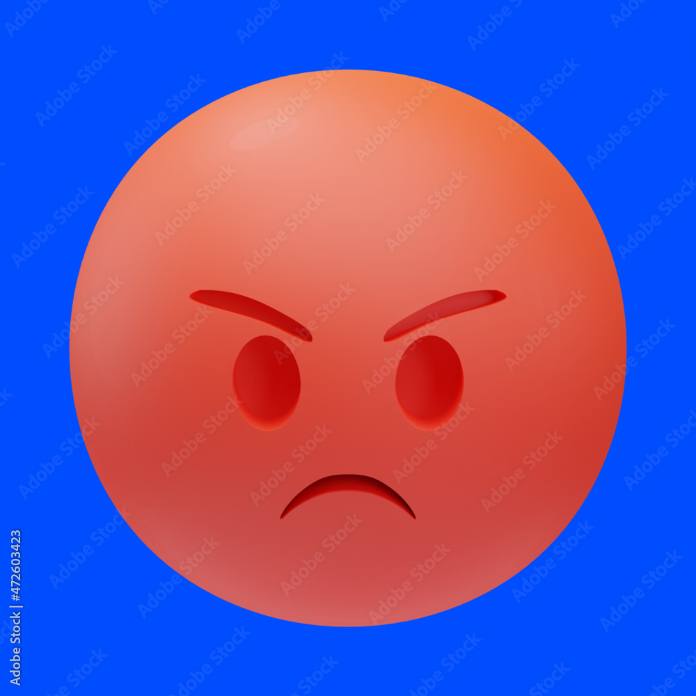 angry face emoji 3d illustration angry face emoji 3d illustration