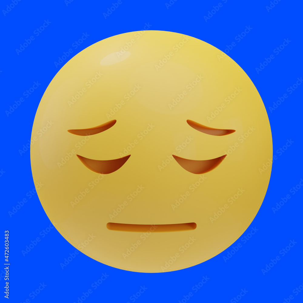 Fototapeta premium disappointed face emoji 3d illustration