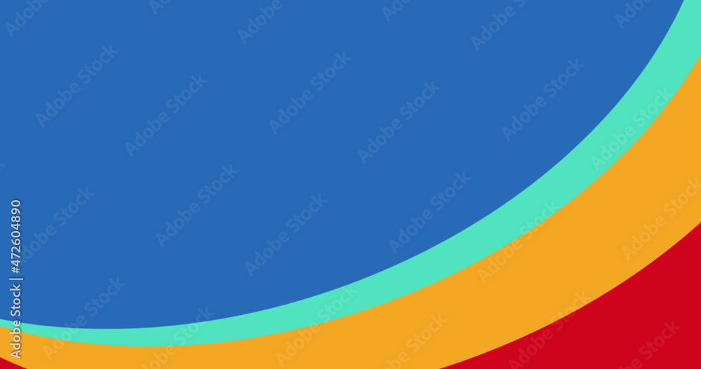 Image of colourful shapes on blue background Image of colourful shapes on blue background