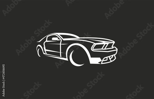 Fototapeta Stylized Sport Car Vector Illustration