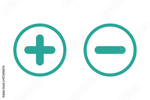 Plus and minus circle flat vector icons isolated on circle on white background for website, application, printing, document, poster design, etc. vector EPS10
