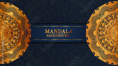  Luxury background with mandala and pattern gold for wedding invitation