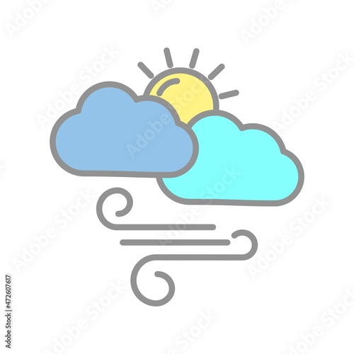 Sun gale Filled Light Vector Icon Design