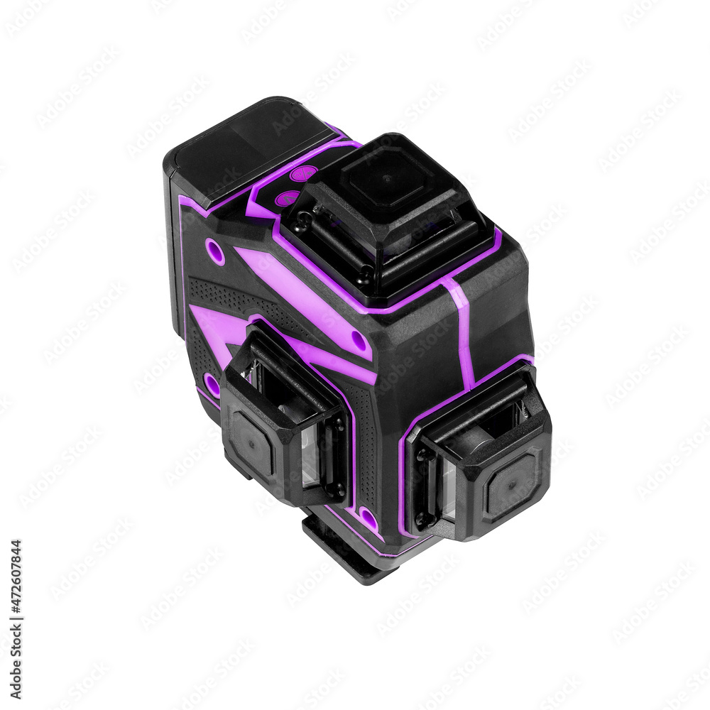 Fototapeta premium Self Leveling Laser Level isolated on white background. Line leveler Beam Tool for Construction