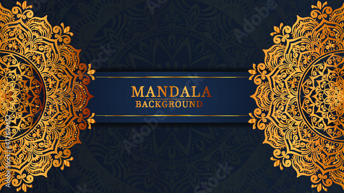  Luxury royal golden mandala background with borders for invitation and wedding card
