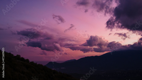 sunset in the mountains