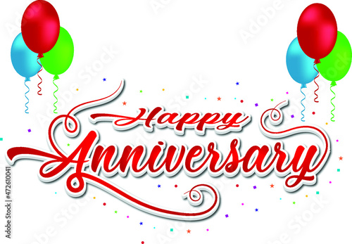 Happy anniversary of wedding lettering