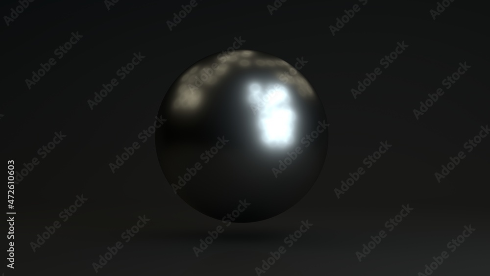 3d rendering of a steel sphere in a dark space. A sphere made of silver with reflections. Abstract composition. 3d rendering of a steel sphere in a dark space. A sphere made of silver with reflections. Abstract composition.