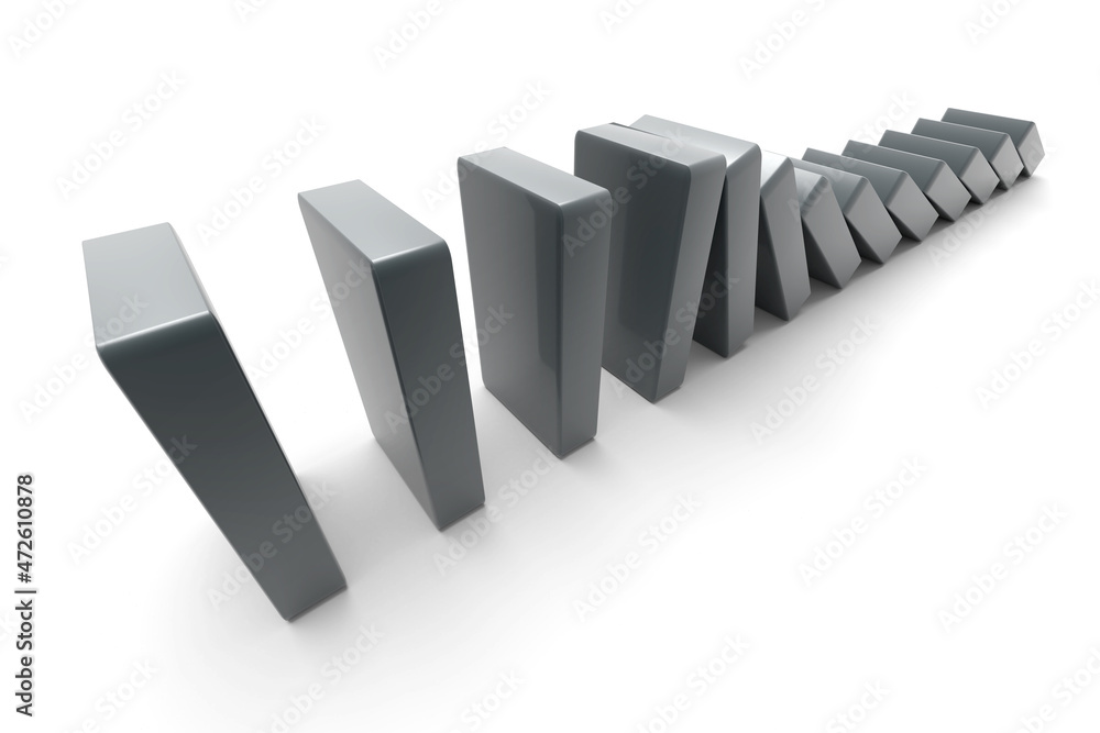 The grey blocks are pushing. Trends and problems concept The grey blocks are pushing. Trends and problems concept