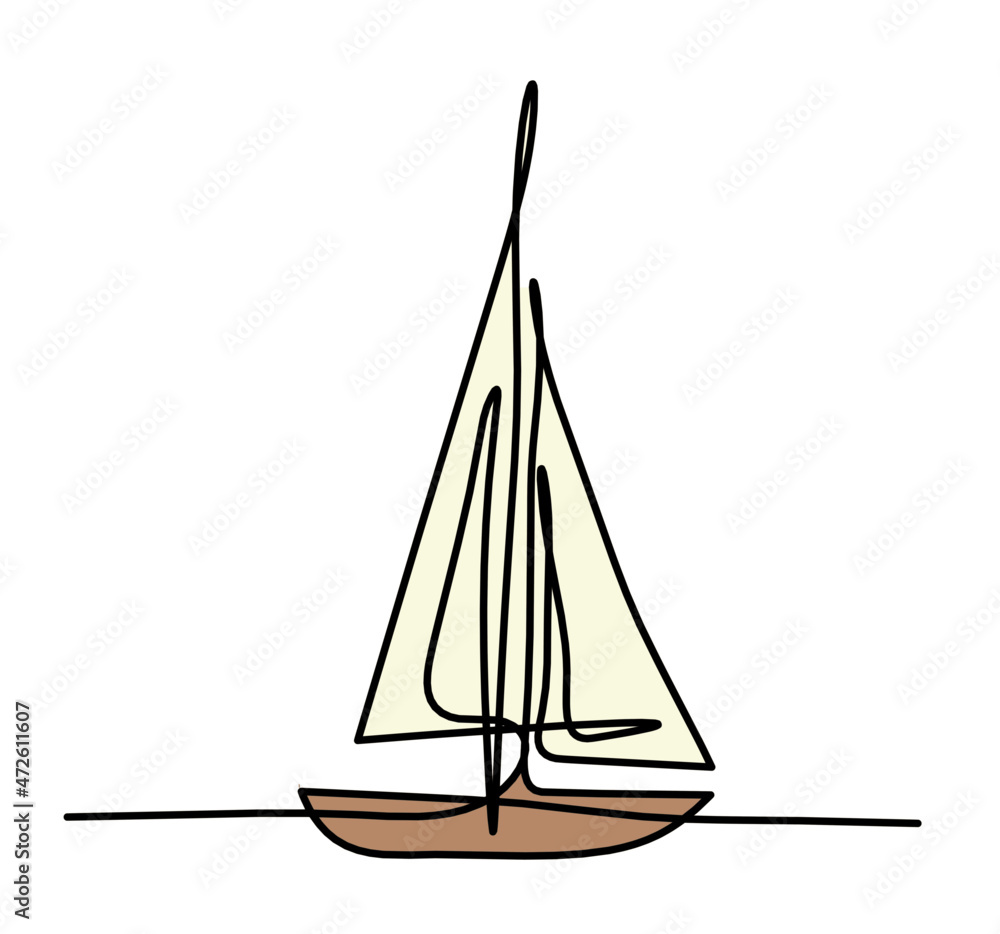 Abstract boat as line drawing on white background. Vector
Abstract boat as line drawing on white background. Vector