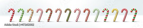 Set of candy cane. vector illustration.
