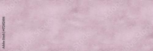 Panoramic pink background. Watercolor or gouache on paper texture. Irregular stains pattern.