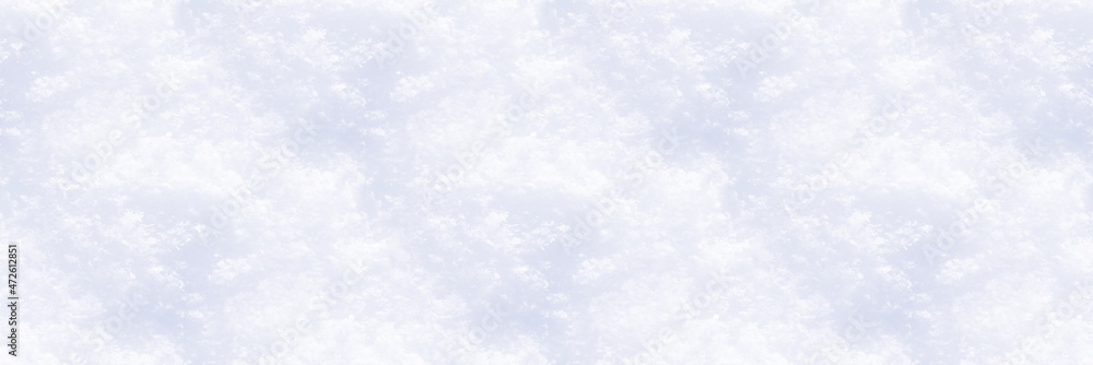Snow crystals texture. A layer of shiny white snow. Winter background for Christmas projects. 