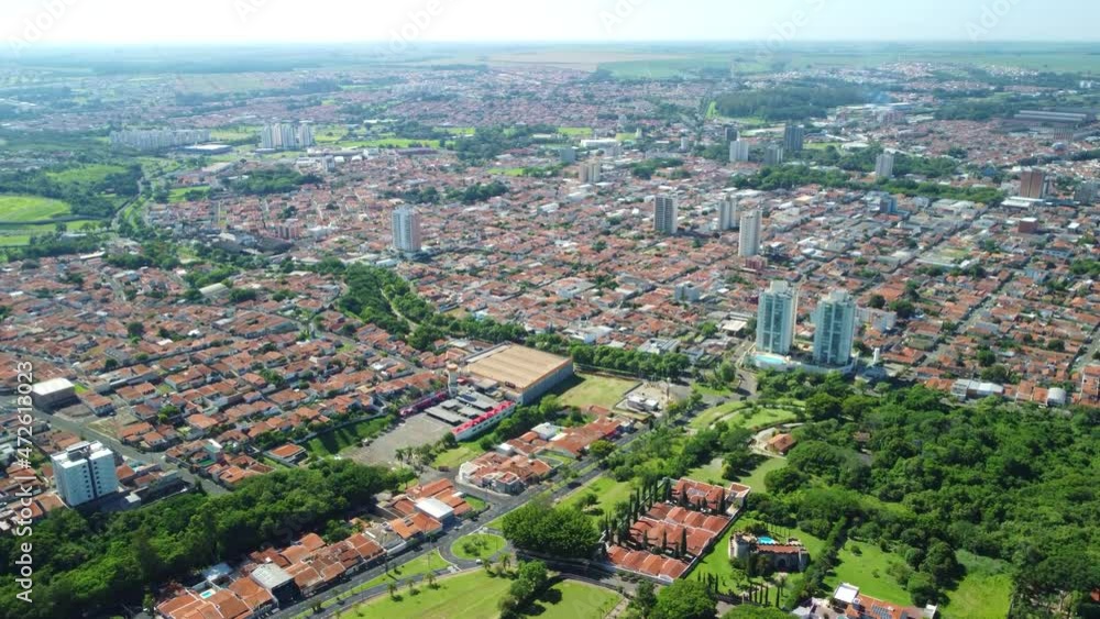 Aerial view of a small city in Brazil. drone flight, 4k Aerial view of a small city in Brazil. drone flight, 4k
