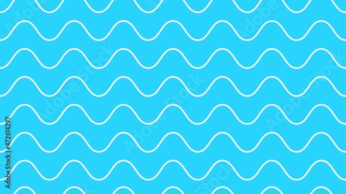 seamless pattern with waves isolated on blue