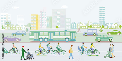Stadtsilhouette mit Nachhaltiger Entwicklung, illustration