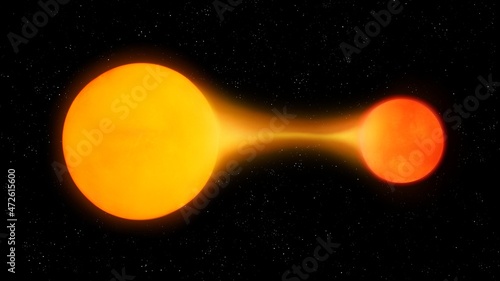 Foto Two stars exchange matter