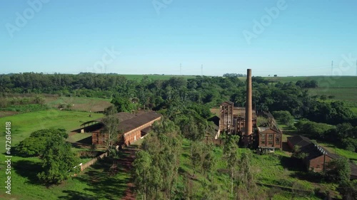 Wallpaper Mural Abandoned sugar mill partially destroyed by weather in Brazil. drone flight, 4k Torontodigital.ca